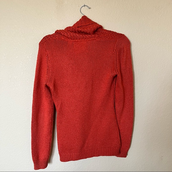 Anthropologie Angel of the North Cowl Neck Sweater, Women’s Size S M, Red Orange - Picture 2 of 4